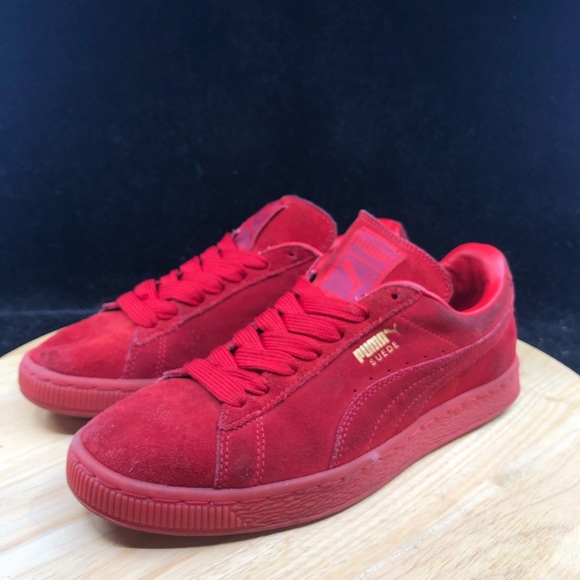 Puma Mens Suede Classic Lace Up Sneakers Shoes 360231-05 Mono Red Size 6.5 - Picture 2 of 10